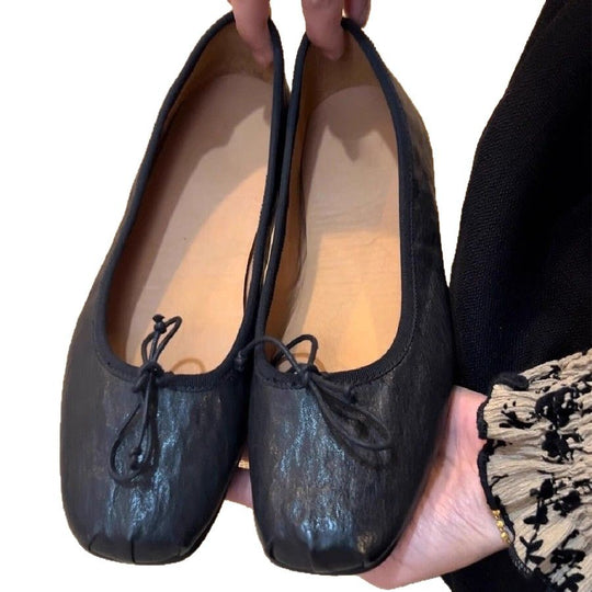 Damen Ballerinas mit quadratischer Zehenform und elegantem Riemenverschluss EB