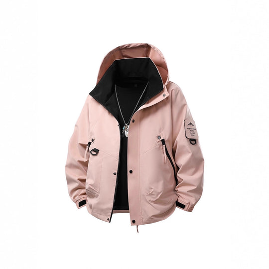 Herren Wasserdichte Outdoor‑Utility‑Regenjacke mit Kapuze, Mehrfachtaschen und verstellbarem Saum EB
