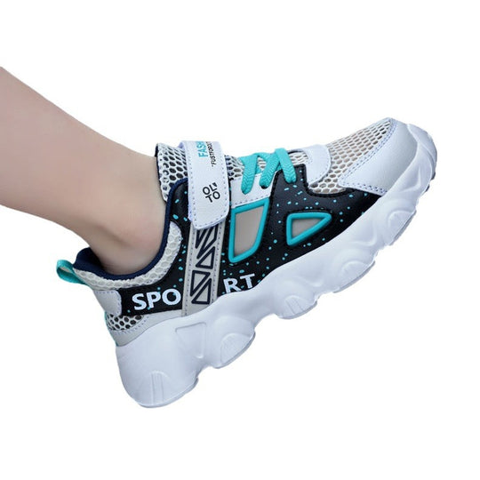Damen sportliche Sneaker mit atmungsaktiver Mesh-Oberfläche und praktischem Klettverschluss EB