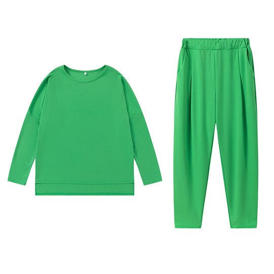 Damen Sportliches Sweat-Outfit mit elastischem Bund und geräumigen Taschen EB