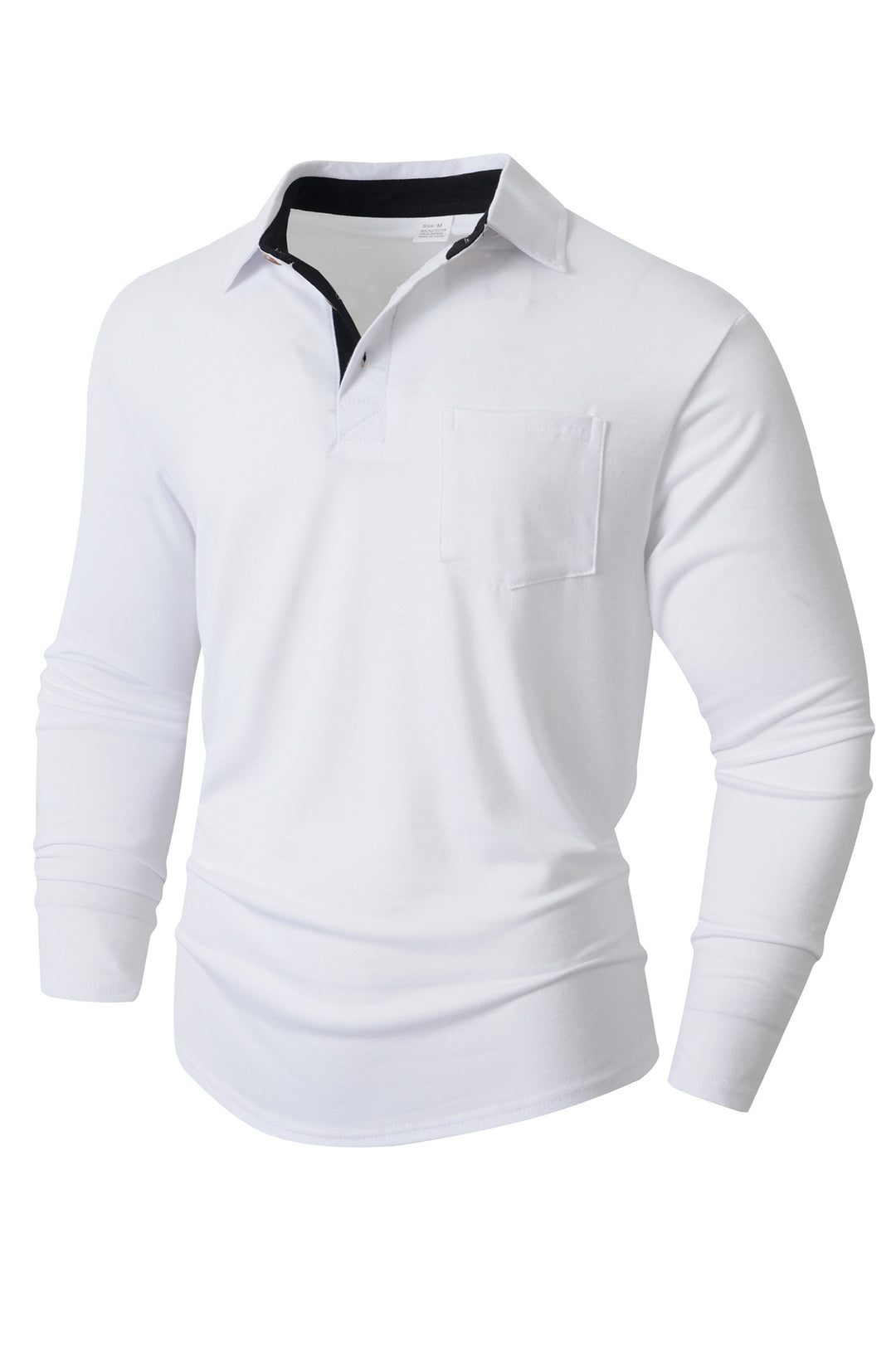 Herren elegantes Langarm Poloshirt mit modernem Kragen und leichtem Stretch EB