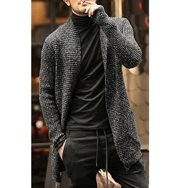 Herren Strickjacke mit offenem Design und strukturiertem Muster EB
