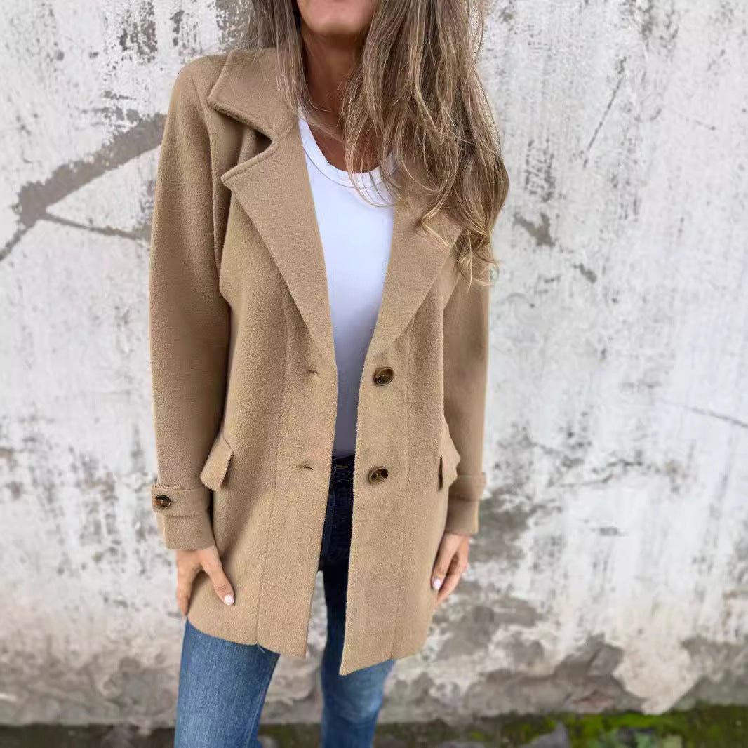 Damen Modische und vielseitige Doppelreiher-Jacke EB