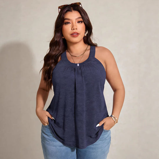 Damen lässiges Trägershirt mit raffinierter Raffung EB