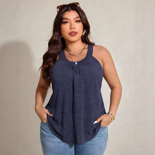 Damen lässiges Trägershirt mit raffinierter Raffung EB