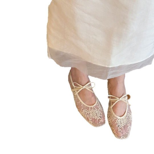 Damen erotische Ballerinas mit filigranem Schnürdesign und komfortabler Innensohle EB