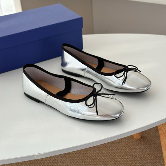 Damen Ballerinas mit Glanz-Finish und elastischem Einschlupf EB