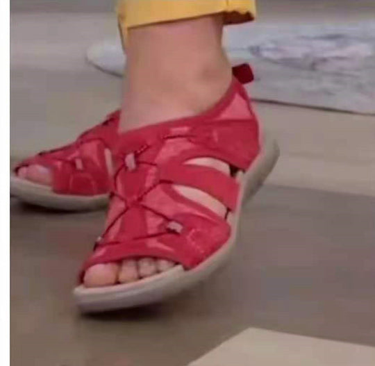 Damen Freizeitsandalen mit verstellbaren Riemen und ergonomischem Fußbett EB