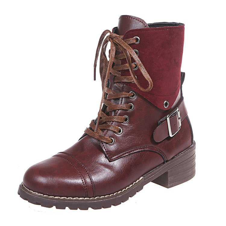 Damen Schnürstiefel mit modischen Akzenten und stabiler Profilsohle EB