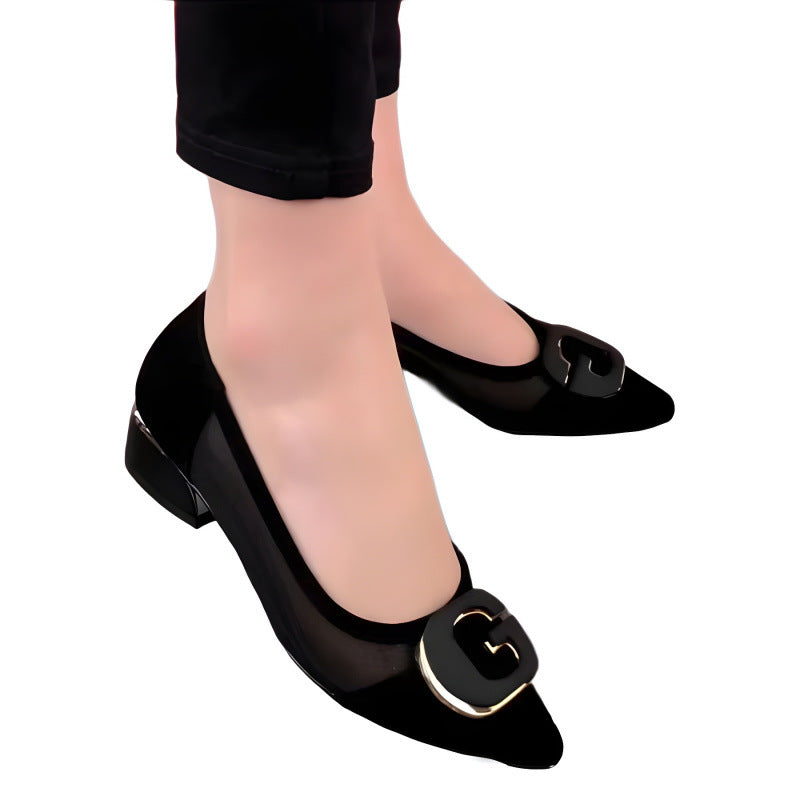 Damen Elegante Pumps mit transparente Einsätze und modischem Dekor EB