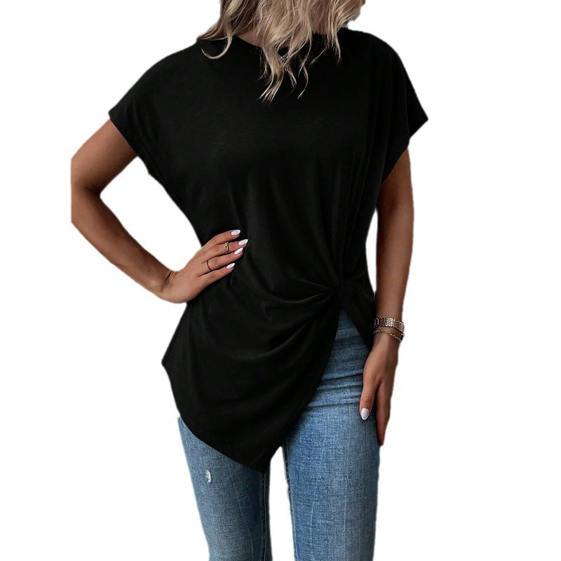 Damen Oversize T-Shirt mit Knoten-Detail EB