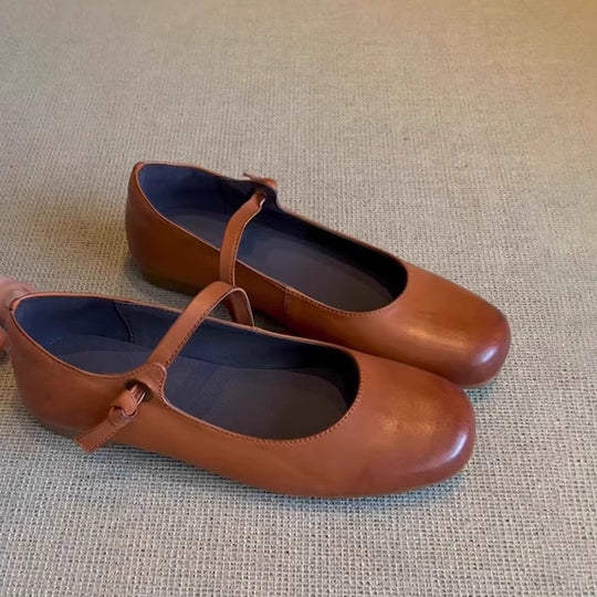 Damen Ballerinas mit elegantem Riemenverschluss und weicher Innensohle EB