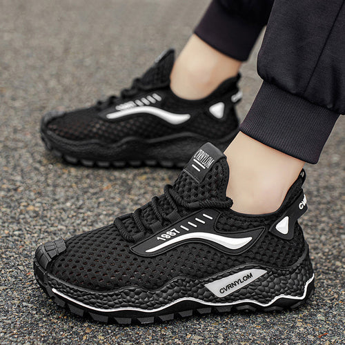Damen Atmungsaktive Mesh-Sneakers mit stoßdämpfendem Sohlenprofil und rutschfester Gummisohle EB