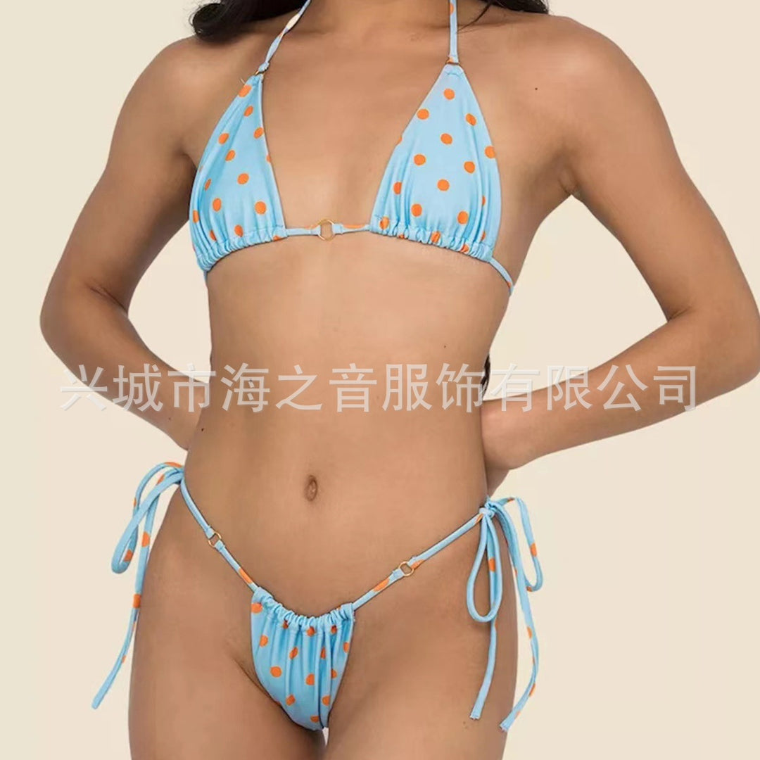 Damen Triangel-Bikini mit verspieltem Punkten-Design EB