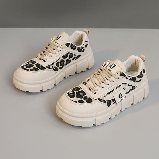 Damen Chunky Sneakers mit lässigem Leoparden-Design und komfortabler Dämpfung EB