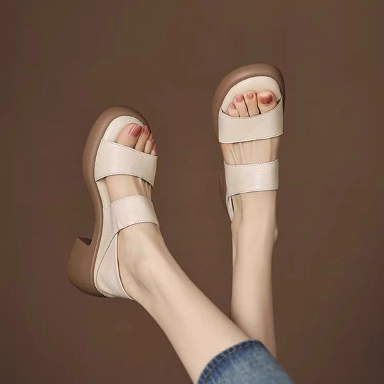 Damen Elegante Sandalen mit komfortablem Blockabsatz und verstellbaren Riemen EB