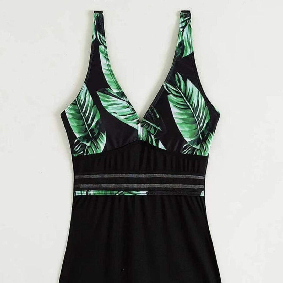 Damen Eleganter Badeanzug mit floralem Design und sportlichem Schnitt EB