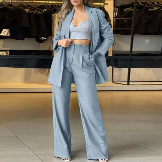 Damen Oversized Blazer und weite Hose Set EB