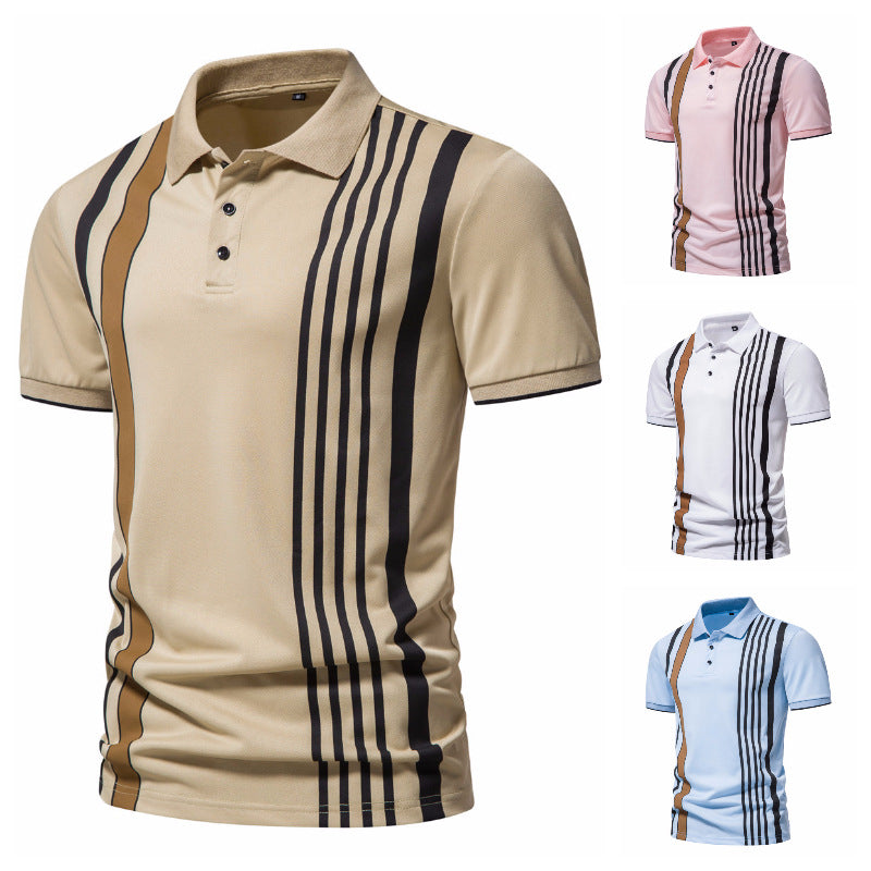 Herren Poloshirt mit modernen Streifen und atmungsaktiven Eigenschaften EB