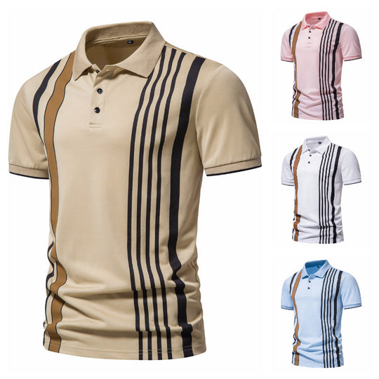 Herren Poloshirt mit modernen Streifen und atmungsaktiven Eigenschaften EB