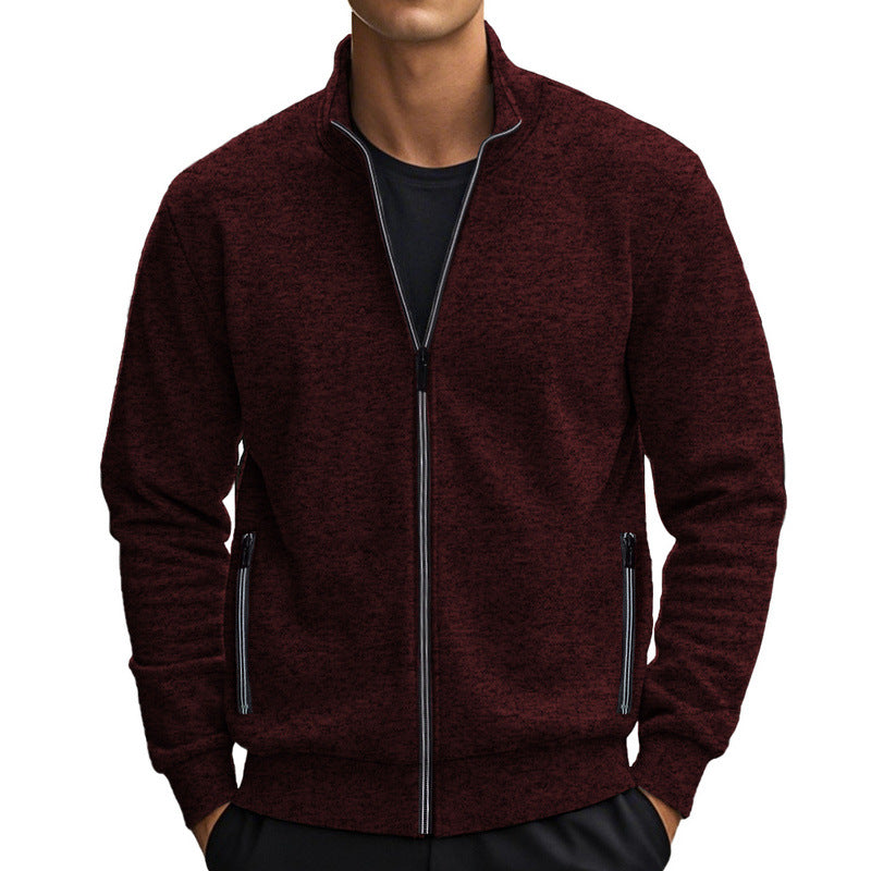 Herren Sweatjacke mit hohem Kragen und praktischen Reißverschlusstaschen EB
