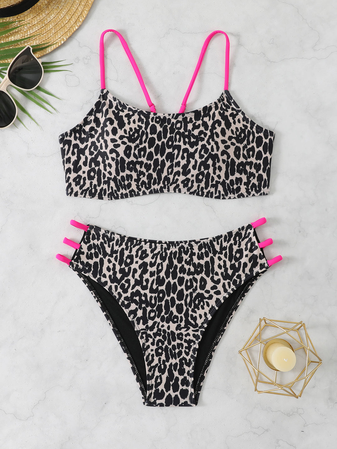 Damen Triangel-Bikini-Set mit modischen Akzenten EB