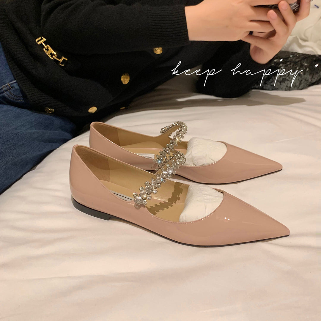 Damen elegante Pumps mit dekorativem Strassriemen EB