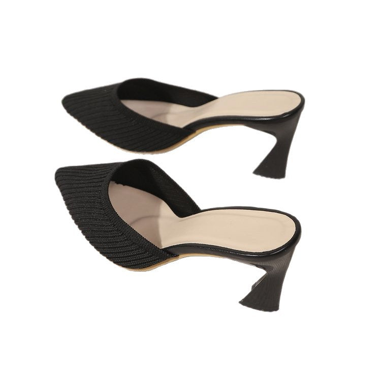 Damen Slingback-Pumps mit elegantem Spitzen-Design und transparentem Absatz EB