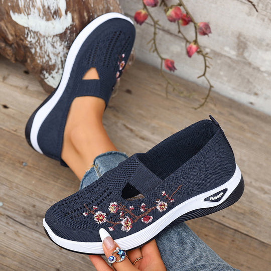 Damen Komfortable Webschuhe mit floralem Design EB