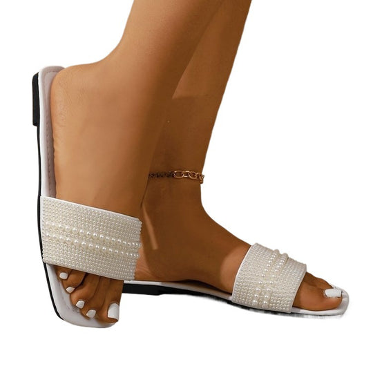 Damen Komfortable und elegante Slipper mit flachem Design EB