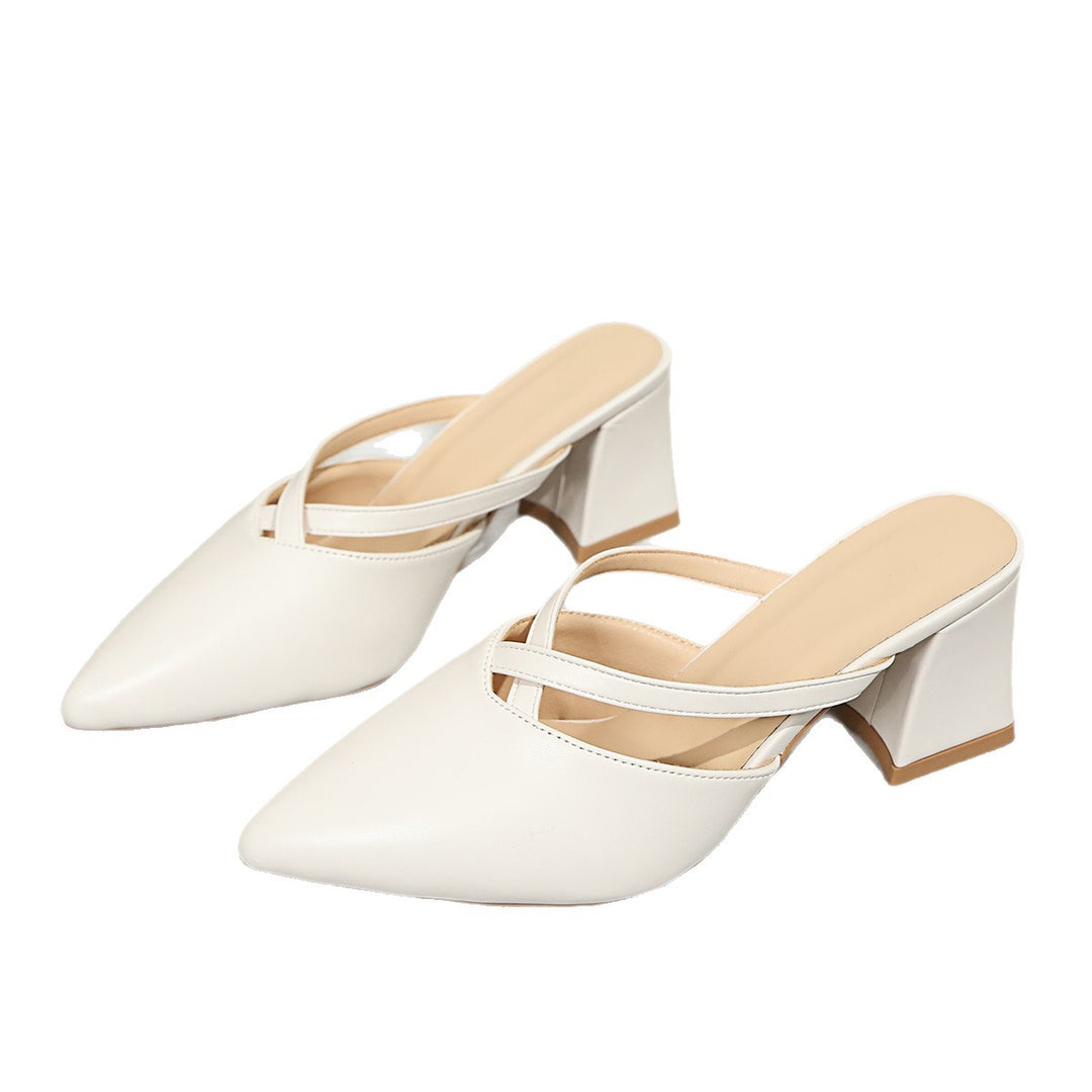 Damen elegante Slingback-Pantoletten mit spitz zulaufendem Design EB