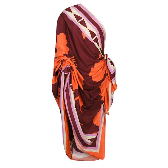 Damen Eleganter asymmetrischer Badeanzug mit stylischem Muster EB