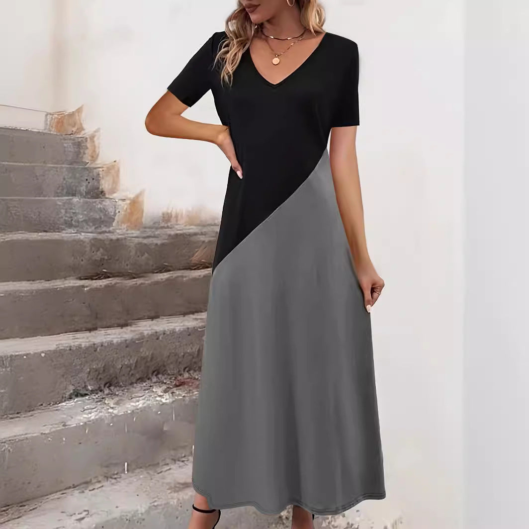 Maxikleid mit Farbblock für Damen EB