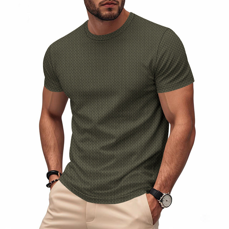 Herren Kurzarm T-Shirt mit strukturiertem Design und atmungsaktiver Baumwolle EB