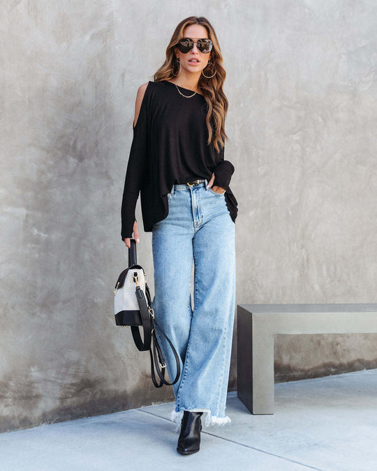 Damen Lässiger Oversized Pullover mit Cut-Out-Ärmeln EB