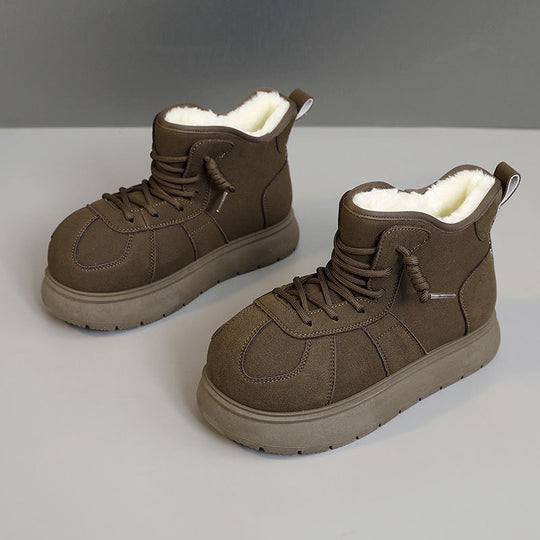 Damen warme hochgeschnittene Sneakers mit kuscheligem Innenfutter EB
