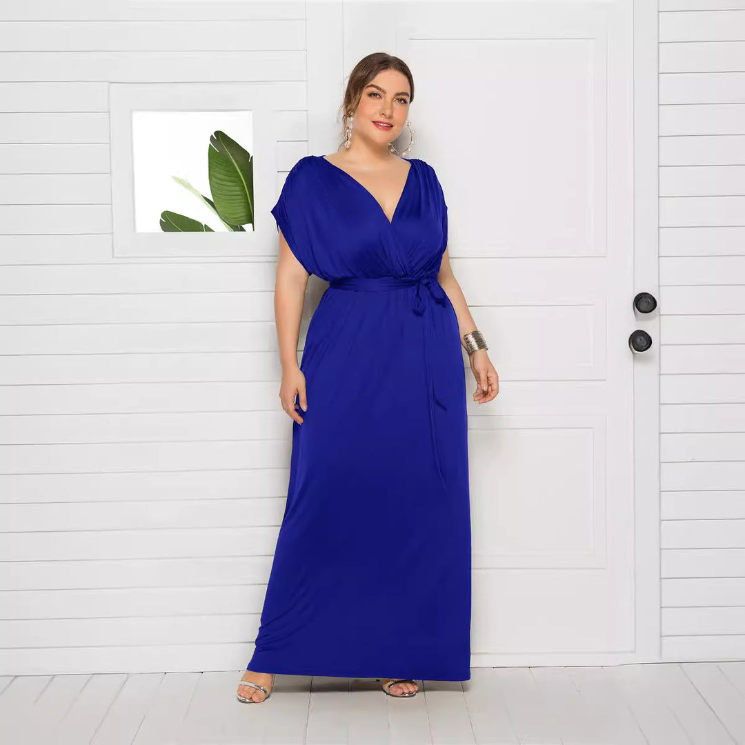Damen Maxikleid mit raffiniertem Wickeldesign EB