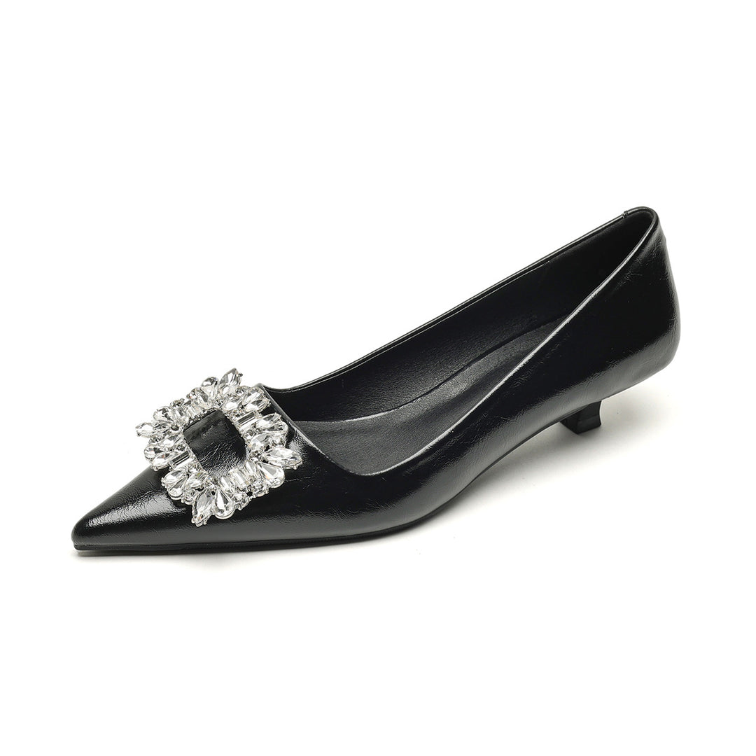 Damen elegante spitze Ballerinas mit funkelnder Applikation EB