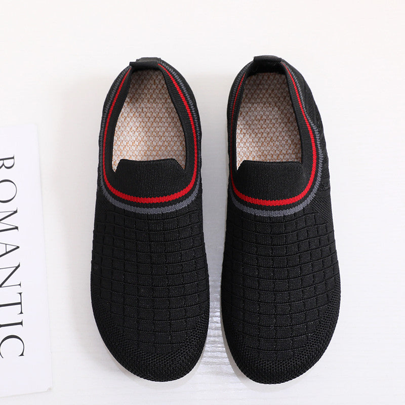 Damen atmungsaktive Slip-On Sneakers mit elastischem Kragen EB