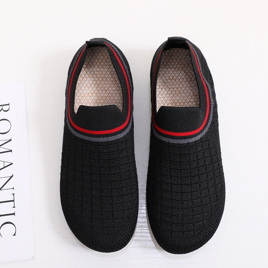 Damen atmungsaktive Slip-On Sneakers mit elastischem Kragen EB
