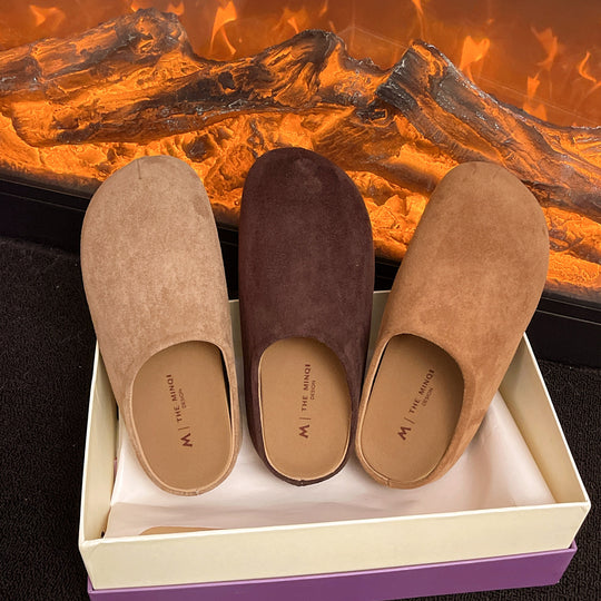 Damen Bequeme Clogs aus weichem Wildleder mit ergonomischem Fußbett EB