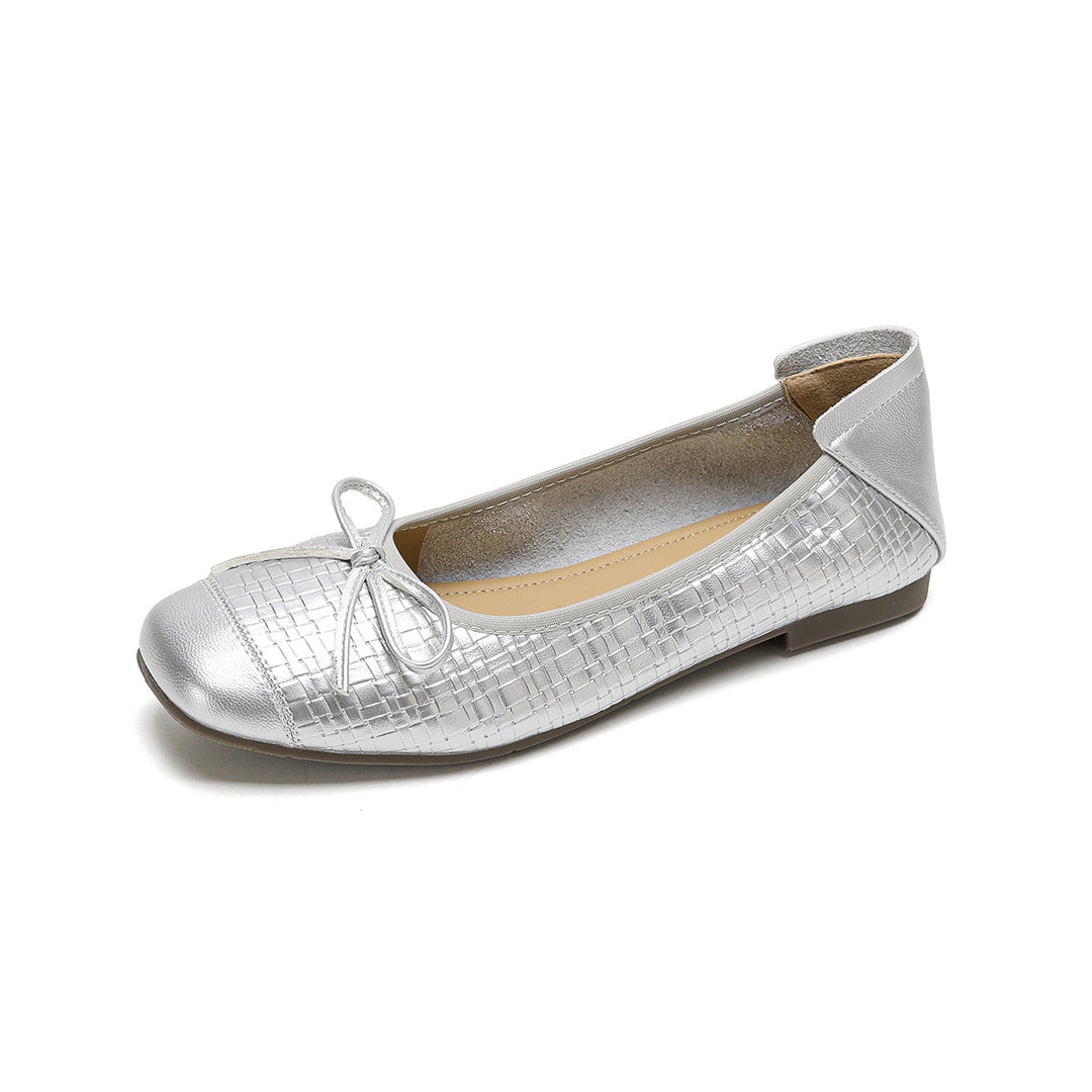 Damen Ballerinas aus hochwertigem Leder mit filigranem Schleifendetail EB