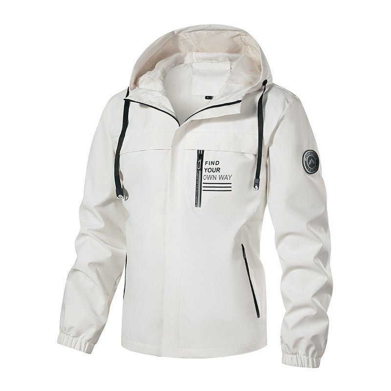 Herren Wetterfeste Kapuzenjacke mit wärmendem Teddyfleece-Inlay und verdecktem Frontreißverschluss EB
