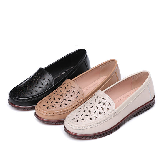Damen Mokassins mit modischem Lochdesign und bequemer Sohle EB