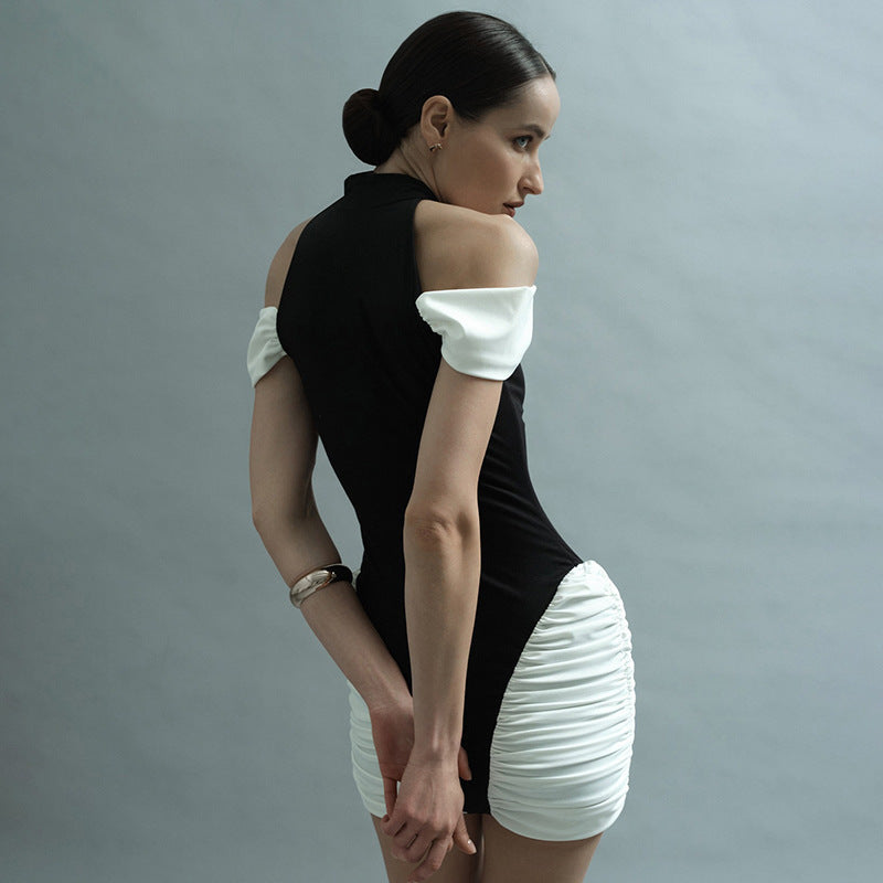 Damen Figurumspielendes Kleid mit durchgehendem Rüschendesign EB