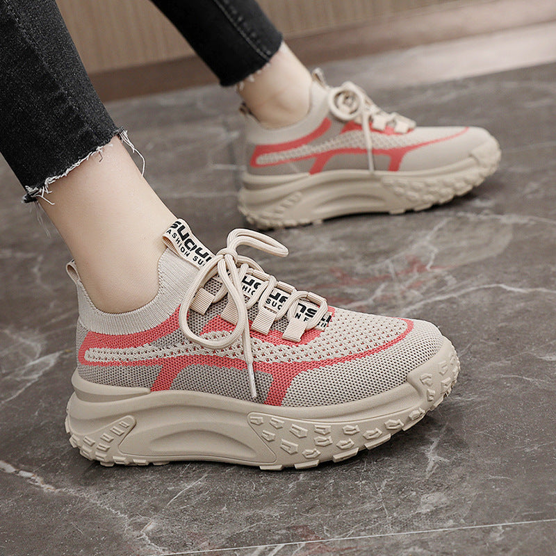 Damen Sportliche Fashion Sneakers mit atmungsaktivem Obermaterial EB