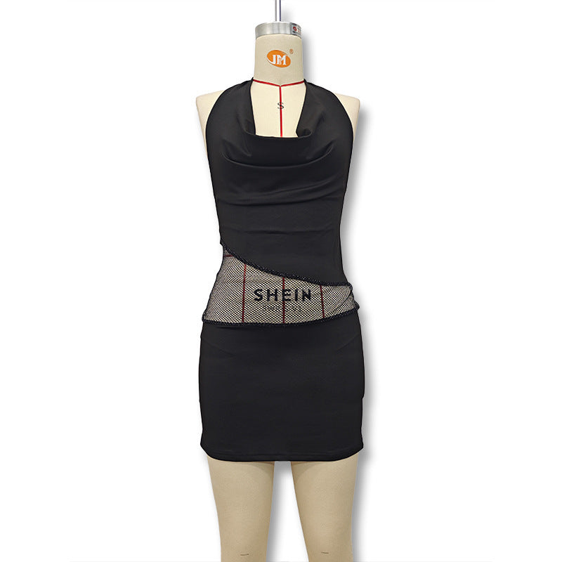 Damen Figurbetontes Minikleid mit elegantem Neckholder und raffinierter Drapierung EB