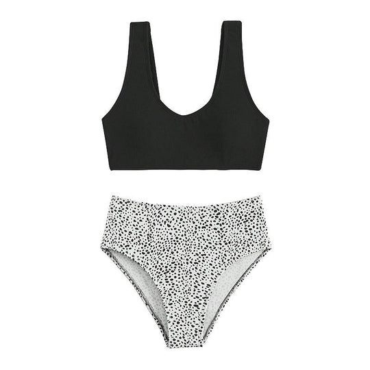 Damen Hochtailliertes Bikini-Set mit strukturiertem Oberteil EB