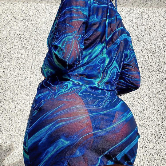 Damen Badeanzug und transparenter Strandüberwurf EB