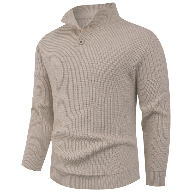Herren innovativer Halbreißverschluss Pullover mit Rippstruktur EB